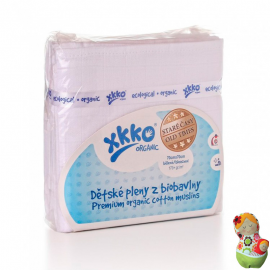 Pack de 5 gasas de algodón orgánico blanqueado XKKO