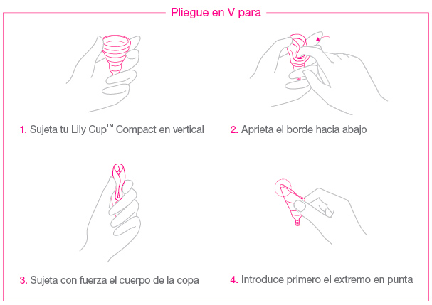 Cómo doblar la copa menstrual Lily Cup Compact de Intimina